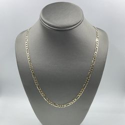 14KT YELLOW GOLD 26” FIGARO LINK CHAIN 5.00MM 20.5GR