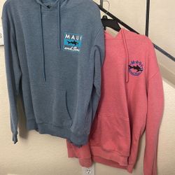 2 MENS MAUI & SONS PULLOVER HOODIE JACKETS SZ MEDIUM PREOWNED