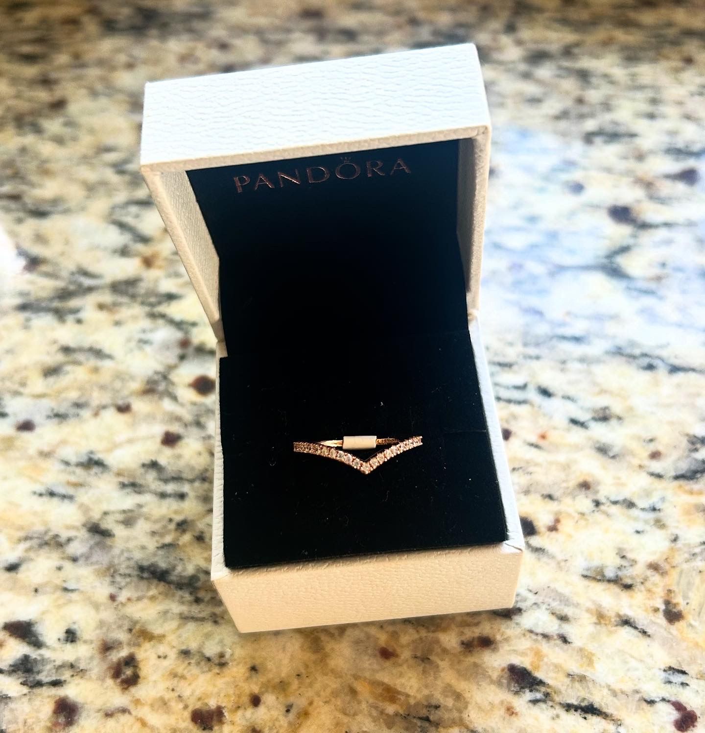 Pandora rose shimmering wish Ring