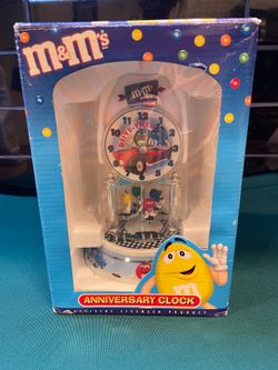 Vintage beautiful ceramic M & M “ Drive Thru” Anniversary domed clock with beloved figures