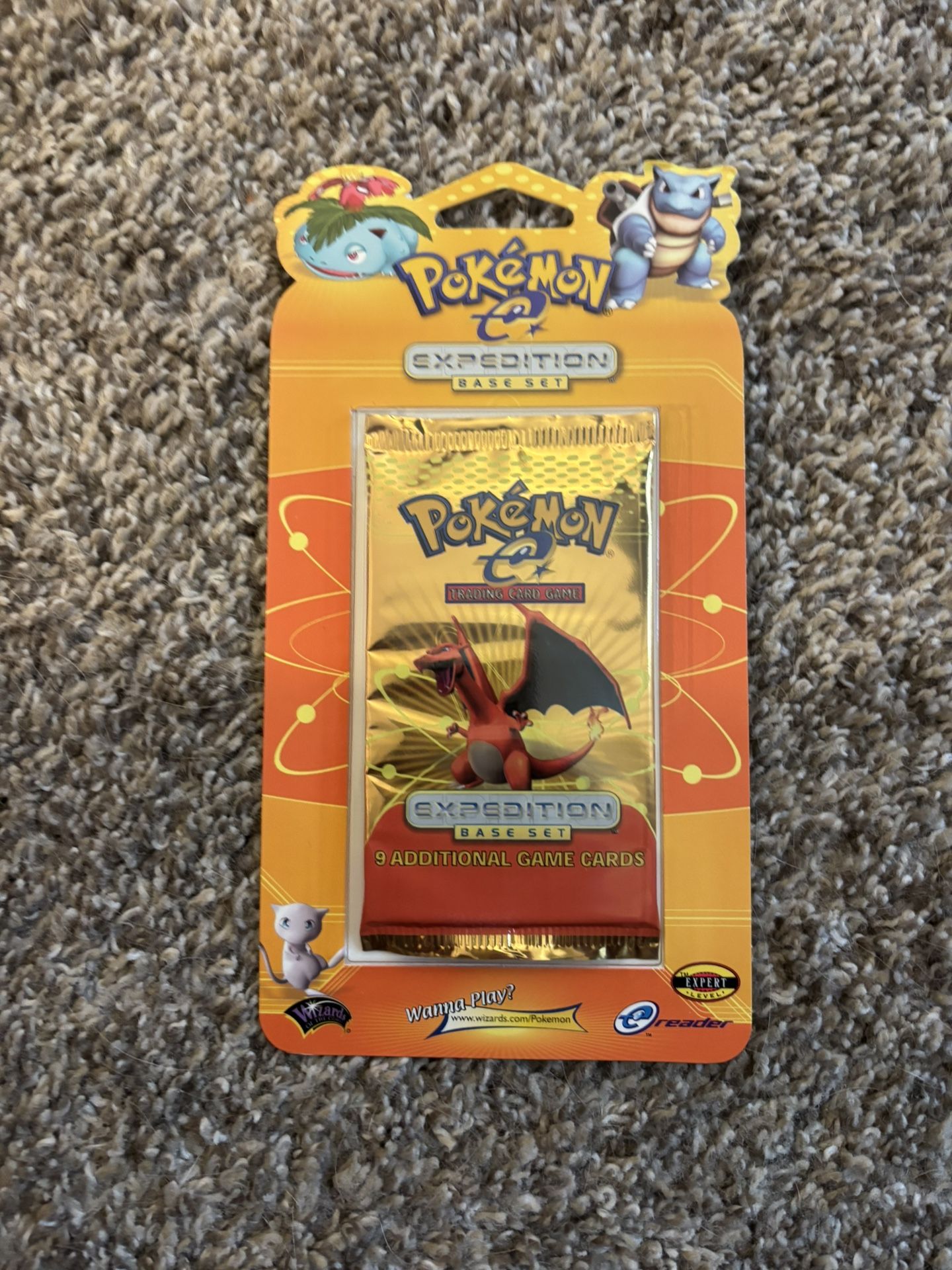 2002 Pokemon Expedition Charizard Artwork Blister Pack Hanger