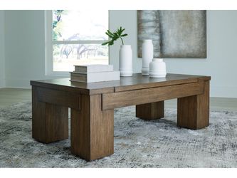 Rosswain Warm Brown Lift-Top Coffee Table