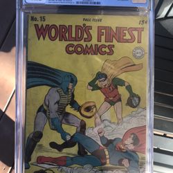 World’s Finest Comics #15 (1944) CGC 5.0 - Jack Burnley Baseball Cover; Kirby