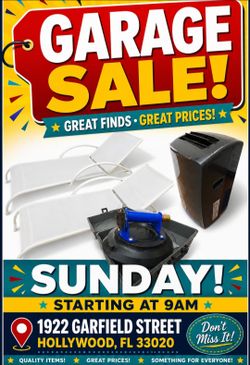 GARAGE SALE SUBDAY - 1922 Garfield st Hollywood FL 33020