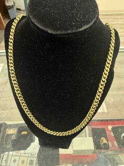 14kt semi solid Cuban gold chain 7.5mm 26in