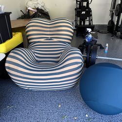 Mid century modern iconic chair  green and beige