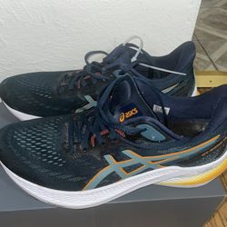 ASICS GT-2000 12 Men's Breathable Mesh Running Shoes Navy Orange White Lace-Up