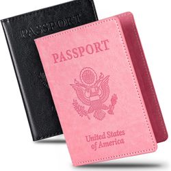2 Pcs Passport holders，Ultra Slim passport wallet