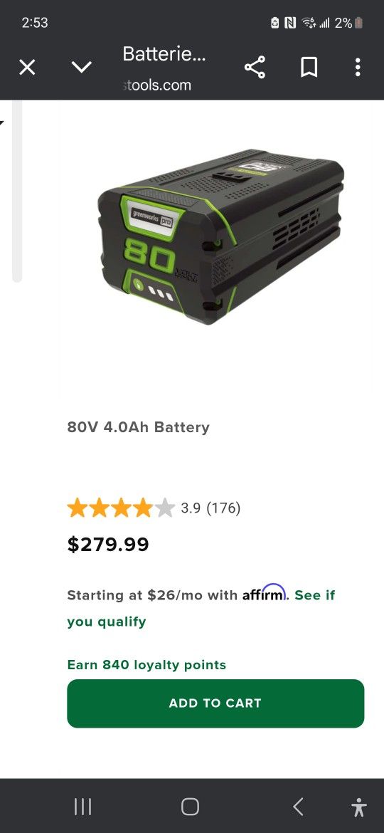 Greenworks Battery