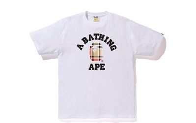 BAPE Check College Tee White/Beige