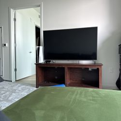 Modern Dark Wood TV Stand / Media Console β 58β Wide