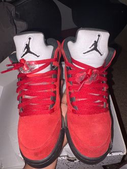 Air Jordan 4 Red Suede Sneakers