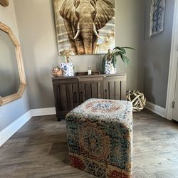 18” Upholstered Poof Kelly Clarkson