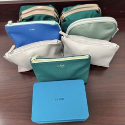 ✨ (8) La Mer Luxury Makeup / Cosmetic Bag – Elegant Travel Pouch