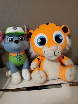 Paw Patrol and Tiger stuffed animals