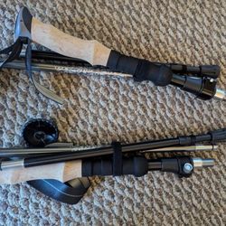 Z Folding Trekking Poles Hiking Sticks Ultralight Backpacking Aluminum Flick Locks Extendable Non Carbon REI Black Diamond Leki Komperdell Alpenstock