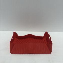 Wellavich Air Fryer Silicon Liner, Red, Rectangle XL 2-9