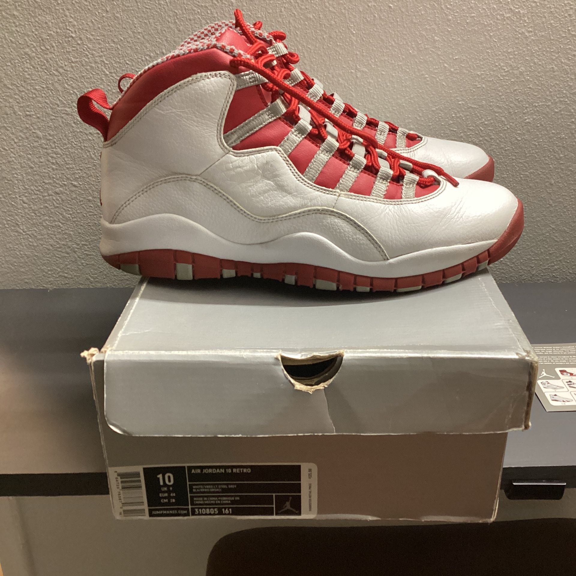 Jordan 10 Red Steel Grey