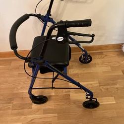 Drive Medical R726BL 4 Wheel Walker with Folding Back and Padded Seat - $40 (Harahan)