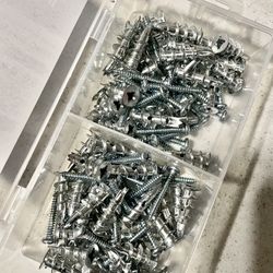 50-Pack Premium Zinc Metal Self-Drilling Anchors and  Screws | 75lbs