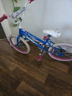 Little girls pink blue bike