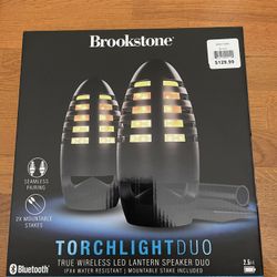 BRAND NEW Brookstone Torch Light True Wireless Duo Lantern Speaker