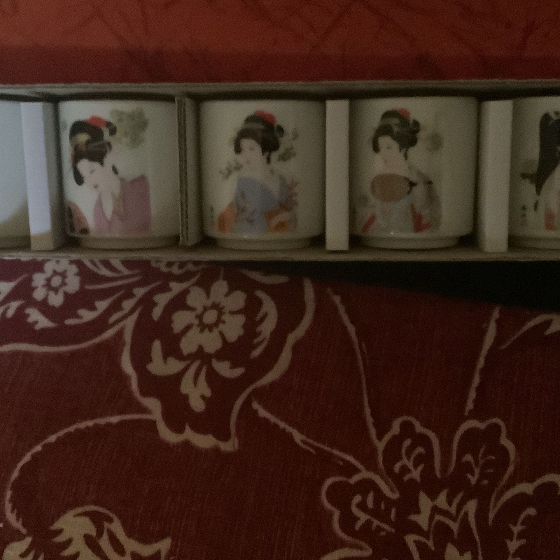 Japanese Sake Set 5 In Box Ochoko. Tea Dishes Kitchen