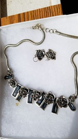 Beautiful black and silver necklace.