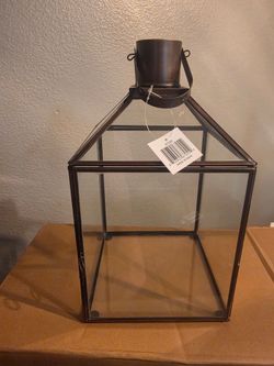 Metal and Glass Candle Lantern
