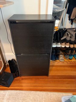 Espresso shoe cabinet