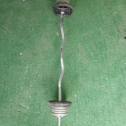EZ Curl Bar With Weight Plates 