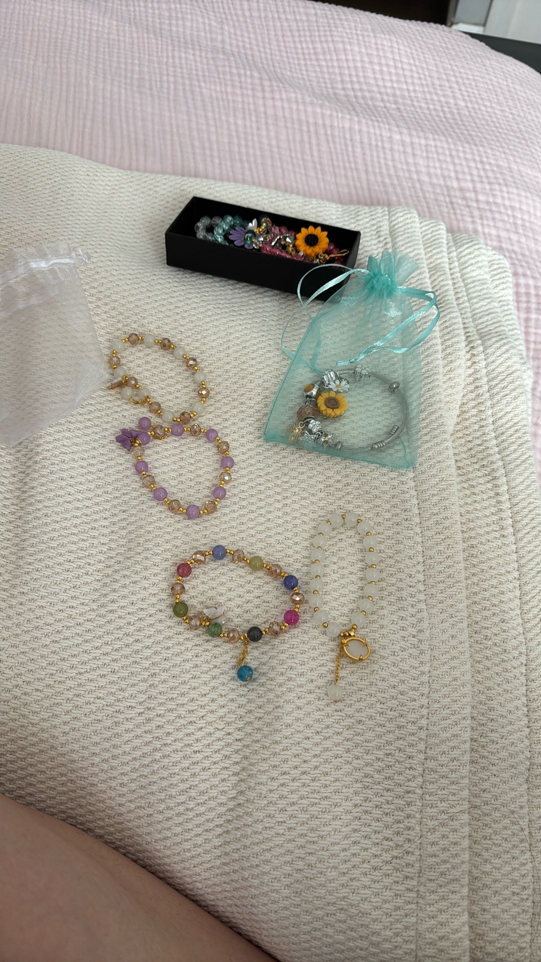 Bracelets and earrings/ pins