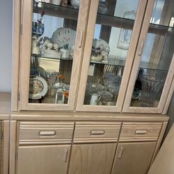 Glass Cabinet And Cabinet With Plug In Light