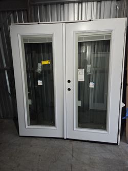 French Door With Blinds 72x80 