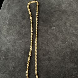 10k 18inch 5MM Semi Hollow rope Chain