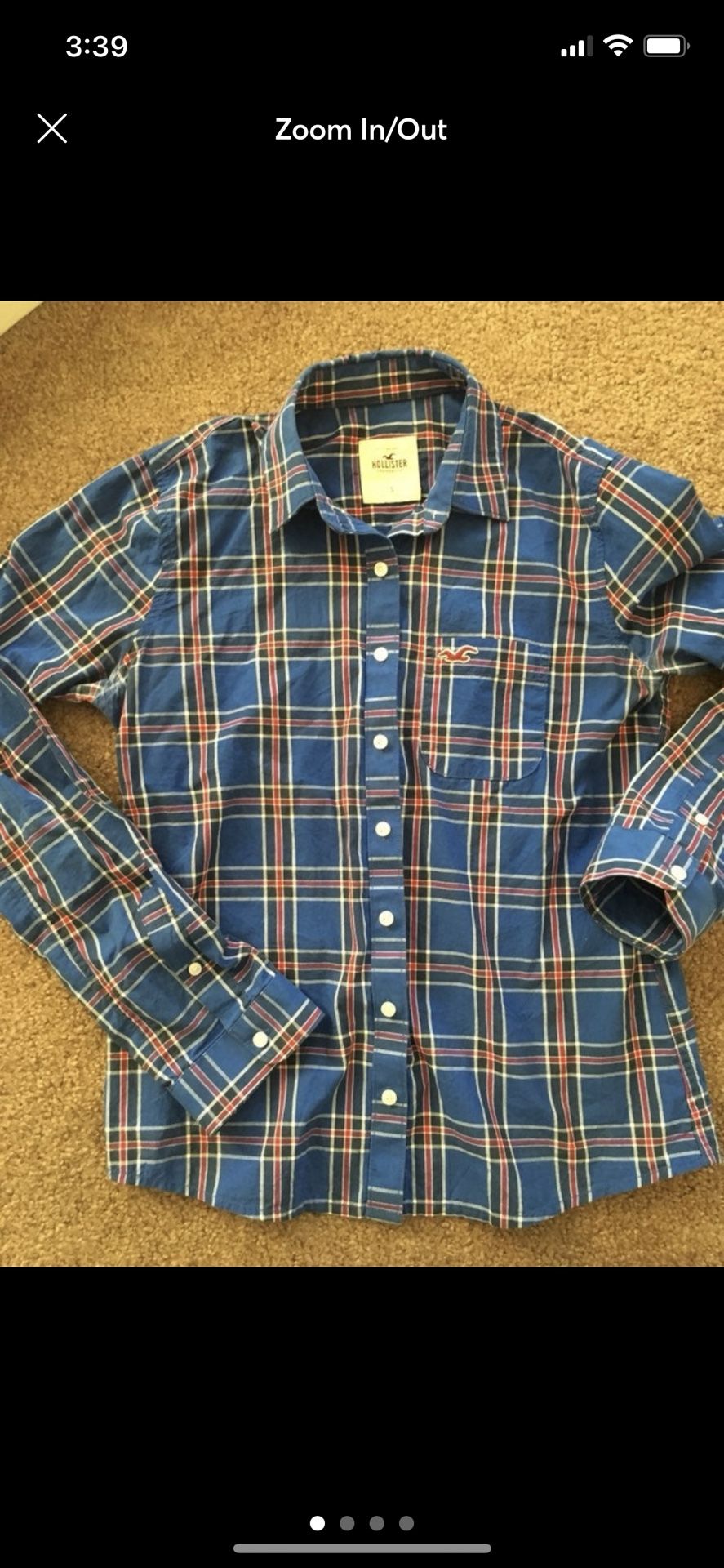 Cute Plaid Blue Hollister Button Up!