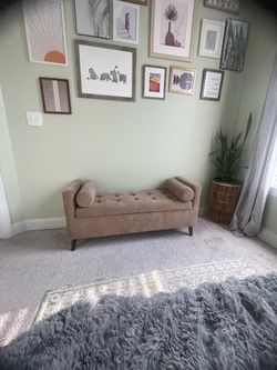 Storage Ottoman (Tan/Linen)
