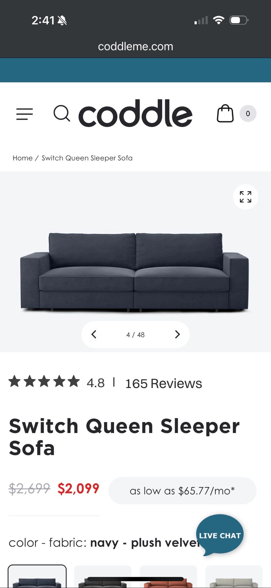 Coddle Queen Sleeping Sofa Bed