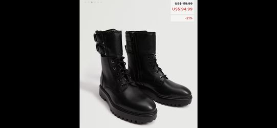 New Mango Zara Women's Leather Shoes Boots Booties Size 6.5 , 36.5