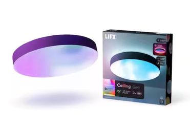 15 in. Matte Black Indoor Selectable LED Flush Mount Multi-Color Smart WiFi Ceiling Light Works Alexa/Hey Google/HomeKit