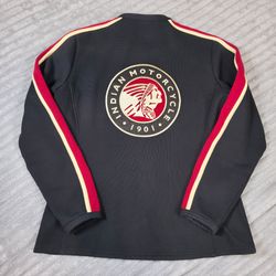 Indian Motorcycle Jacket Womens XL Full Zip Embroidered Black Red Fleece