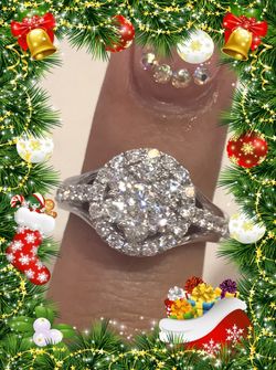 14k white gold engagement ring with diamonds 💍