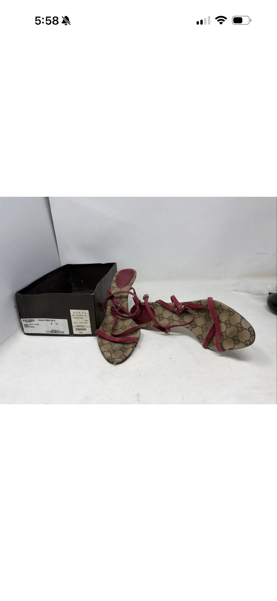Authentic Pink Gucci sandals Heels Monogram GG size 9,5B MSRP $425