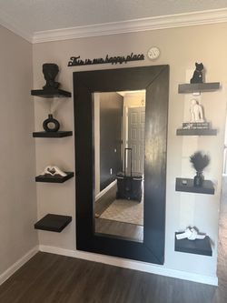 Mirror with shelves