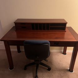 Cherry Desk With Secretary Organizer 