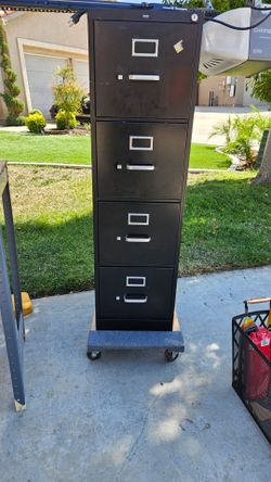 Black file cabinet