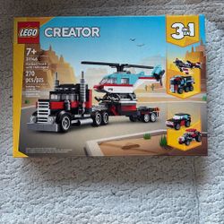Lego Creator Flatbed Truck With Helicopter