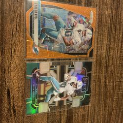 Tyreek Hill Orange Laser Prizm & Tri Color Die Cut Prizm Football Cards Miami Dolphins Superstar 