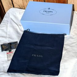NEW Prada Milano Shoe/Gift Box (13" x 8" x 4.25") & Prada Dust Bag (11.5" x 11.5")