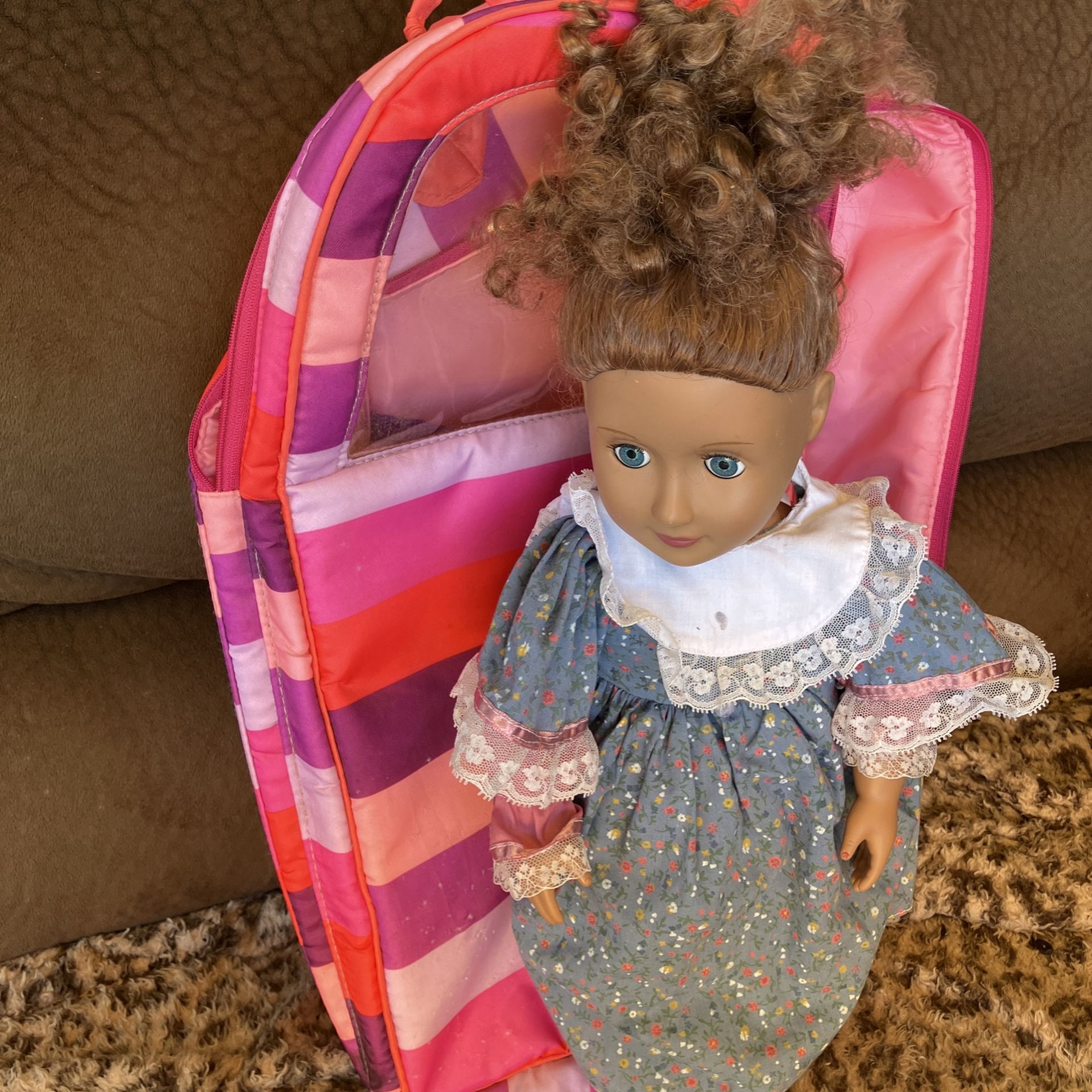 American Girl Doll And Carrier